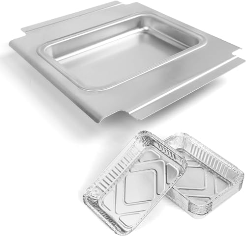 GFTIME 80580 - Vassoio antigoccia per Weber Q200, serie Q300, scolapiatti per Weber Q200 Q300 Q220 Q240 Q2000 Q2200 Q320, vaschetta di raccolta con 15 inserti in pellicola di alluminio, ricambio per
