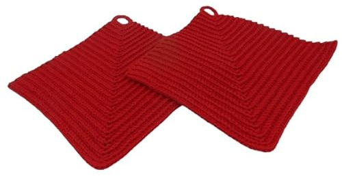 Zwei gehäkelte Topflappen, Braun meliert, Angelika Patschi