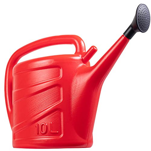 Hardys 10L Red Rose Watering Can - Outdoor & Indoor Watering Can with Detachable Sprinkler Rose Head, Long Spout Water Can for Houseplant & Garden Plants