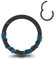 Longbeauty 16G Knorpel Septum Helix Nasenring Edelstahl Klicker Segmentring Nasenpiercing, Nahtlose Ohr Piercing, Tragus Ohrringe Körperschmuck, 8mm Innendurchmesser, B: Schwarz/Blau