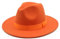 SOYNIA Fedora Trilby Filzhut Hut Fedora-Hut Für Damen Bandband Herrenhut Breite Krempe Klassische Hochzeit Kirche Bowler-Kappe 60–62 cm (XL) Orange