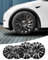 Satz von 4 Ersatz 19 Radkappen kompatibel mit Tesla Model y matt schwarz (Cyclone Turbine Style)