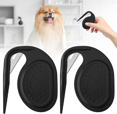 Pet Knotting Comb, 2024 Coupe Noeud Chat Poil Long, Peigne pour Chien avec Nœud Ouvert, Peigne D'épilation pour Chiens et Chats pour Toilettage du Chien poil long peigne (Size : Schwarz -2 Stück)