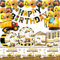 82Pcs Construction Birthday Party Tableware Set, Excavator Construction Truck Bulldozer Party Decoration Supplies, Includes Plates Cups Tissues Tablecloths Flags Balloons (20 Guests)