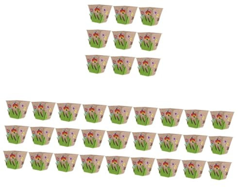 HEMOTON 4 Set Polpa Di Piantina Tazza Vivaio Vassoio Di Carta Fai Da Te Tazze Di Carta Per Piante Pianta Vaso Di Carta Artigianato Kit Antipasto Di Verdure Tazze Fai Da Te Vaso Di Fiori