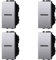 Pulsante Assiale 1P 16A Unipolare, Compatibile Con Bticino Living Light (4 Pezzi, Grigio)