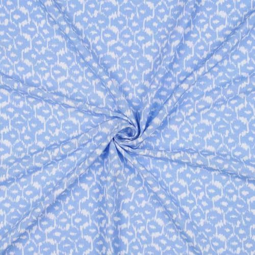 Viskose Stoff - Blau als Meterware zum Nähen, 50 cm