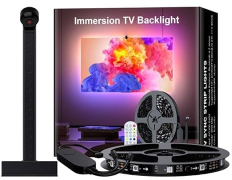 Diyife TV LED Strip,[AR Farbe Sync] 4M 120 LEDs TV Hintergrundbeleuchtung Auto Farbe Musik Sync, RGB Smart IC TV Backlight, Remote & Bluetooth App Control, für 55-65 Zoll Fernseher und PC Deko