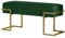 BETTSO - Sitzbank Flur - Bank mit Metall Gestell - 100x34cm - Polsterbank ohne Lehne, Garderobenbank - Sitzpolsterung aus weichem Samt - Pulverbeschichtet - Sitz Grün, Gestell Gold