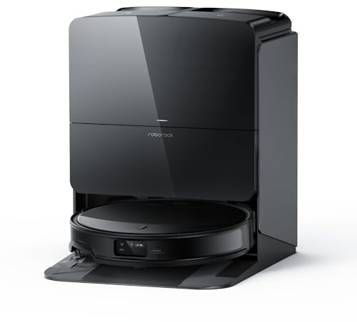 Roborock Saros 10R Saugroboter und Wischmop, 22.000 Pa Saugkraft, fusselfreies Design, Ecken und Kantenreinigung, Selbststaubentleerung und Heißlufttrocknung