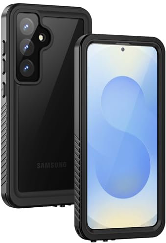 Lanhiem for Samsung Galaxy S25 Case, IP68 Waterproof Dustproof S25 Phone Case Built-in Screen Protector, Rugged Full Body Shockproof Protective Water Cover for Galaxy S25, Black/Clear