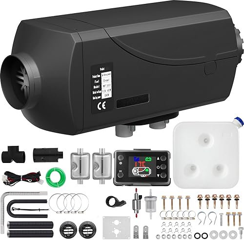 HALOYWB Chauffage de stationnement Diesel 12 V avec Thermostat LCD pour Camping-Car, Bus, remorque, Camping-Car et Bateaux - Chauffage à air Diesel Efficace de 5 KW