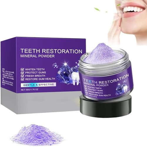 Zahnrestaurations Mineralpuder 50g,Zahnrestauration Pulver, Zahnrestaurations– Natürliche Zahnstärkung und Zahnfleischpflege,Teeth Whitening Powder