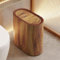 POPUPWAVE Petite poubelle de salle de bain avec couvercles, en plastique marbré et bois - Petite poubelle avec couvercle pour salle de bain - Corbeille à déchets moderne pour la maison, l'intérieur et