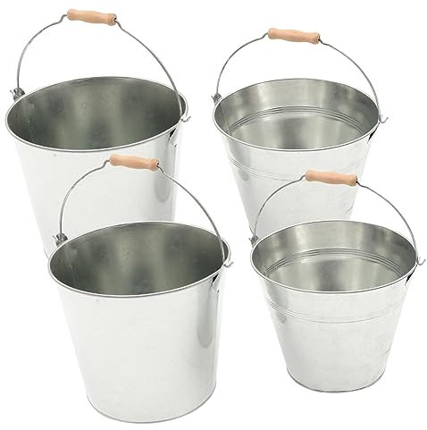 Ciieeo 2stücke Teiliges Metall-eimer Kamin Ascheeimer Großer Fassungsvermögen Holzofen Kohleeimer Robust Für Grill Outdoor Nutzung