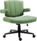Vigosit Criss Cross Silla con ruedas, reposabrazos de ancho ajustable, silla de oficina, tela antiagarre, cojín cómodo, estilo moderno, giratoria, para oficina en casa, color verde