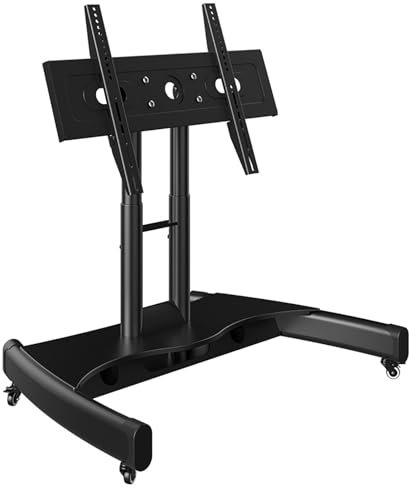 LISHAOHU Portable TV Stand, Short TV Trolley, For 32-70 Inches LCD LED OLED Flat Screen TV, Portable Floor Standing TV Cabinet, Load Capacity Up To 95 Pounds, For Stage Meeting, Speech Training, Etc