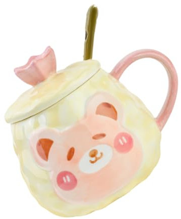 Alipis Tazza in Ceramica Con Grazioso Orso Dei Cartoni Animati Elegante Per Caffè Tè E Acqua Robusta E Facile Da Pulire Per Casa O Ufficio