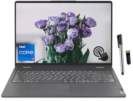 Lenovo IdeaPad Flex 5 16 2-in-1 2.5K IPS Touchscreen Laptop, Intel Core i7-1255U(10-core), 16GB RAM, 1TB SSD, Backlit Keyboard, Fingerprint Reader, Win 11 Home, Storm Grey, EAT 16GB USB Pen