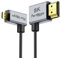 Portkeys 8K Cavo HDMI Ultra-Sottile 1m, HDMI A-D (Micro HDMI) con connettori angolati a 90°, spessore 2,5 mm, 8K@60Hz, 48Gbps HDMl 2.1, HDR, eARC, per fotocamere Sony, monitor, rig, PC, (HDMl A-D 1m)