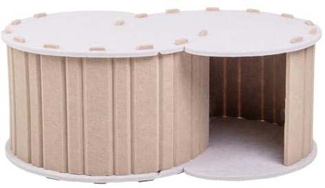 Husoiuy Katzenhöhle Donut | Katzenhaus Für Wohnungskatzen & Junge Kitten,XXL Kratzfläche, Kuschelnest & Spielhaus Mit Abnehmbarem Dach Für Häschen, Erholung & Aktivität