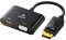 biaze ZH22 DisplayPort to VGA/HDMI, 2 in 1 DP to HDMI/VGA Monitor Adapter 1080P (Male to Female) Compatible for Lenovo Dell ASUS Computer Desktop Laptop PC Monitor Projector HDTV Chromebook