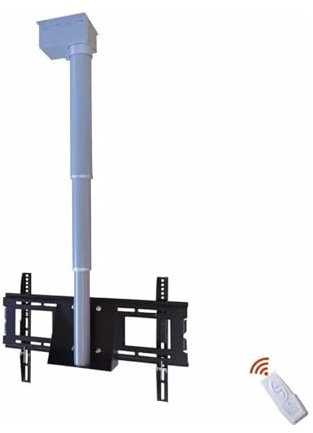 Soporte de TV de Techo eléctrico, Soporte de elevación motorizado, Soportes de TV motorizados con Control Remoto, con Soporte Giratorio Manual de 360 Grados(75-175cm)