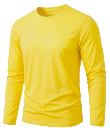 TACVASEN Langarmshirt Herren Baumwolle Regular Fit Basic Shirt Rundhal | Cotton long Sleeve, Crewneck Langärmliges, Weiche Freizeit Tshirt, Herbst, Regular Fit, Lässig, Dünne, Winter Casual Tee