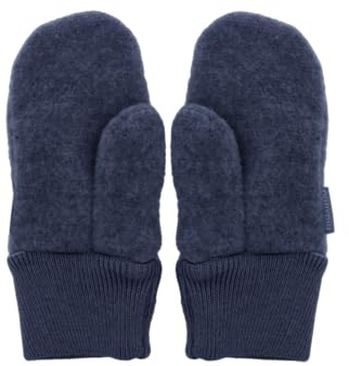 maximo GOTS MINI-Fausthandschuhe Daumen, Wollfleece, Strickbund