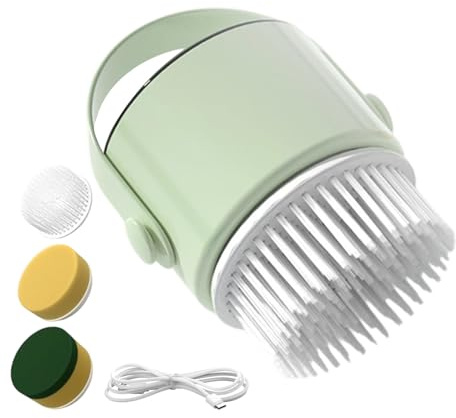 Chaies Pulitore elettrico per doccia | Spazzola elettrica ricaricabile 1200 mAh | con 3 teste sostituibili Pulitore automatico potente senza fili per piastrelle guarnizioni bagno pavimento,per