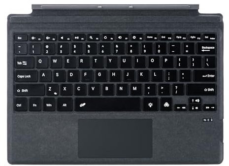 mobee Type Cover for Microsoft Surface Pro 7+ / Pro 7 / Pro 6 / Pro 5 / Pro 4 / Pro 3, 12.3 inch, Ultra-Slim Bluetooth Keyboard with Multi-Touchpad, 7-Color Backlight (Charcoal)