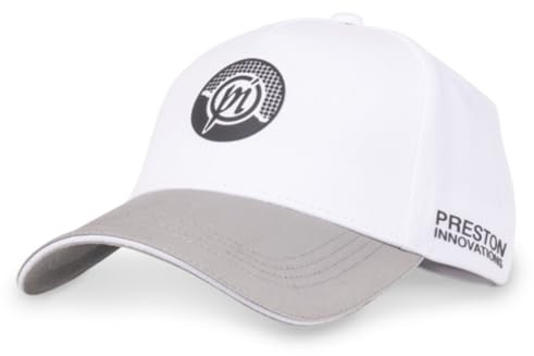 Preston White PI Logo Cap - Angelcap, Cappie, Schirmmütze, Mütze zum Angeln auf Friedfische, Cap