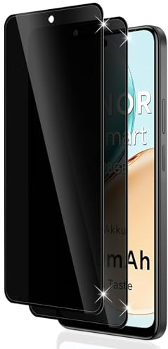 Vanrain Verre Trempé Anti Espion pour Honor 400 Smart 4G/5G, 2 Pièces Anti Spy Film Protection écran, 9H Dureté Résistant aux Rayures