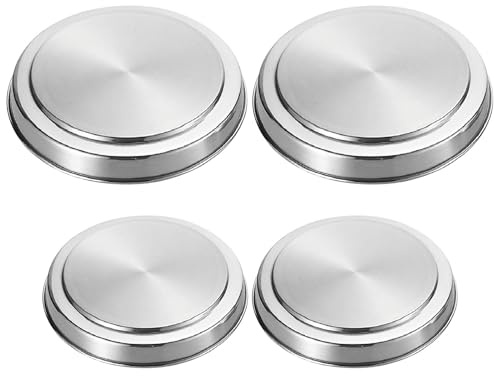 Lot de 4 cache-brûleurs ronds en acier inoxydable pour cuisinière électrique - 21/17 cm