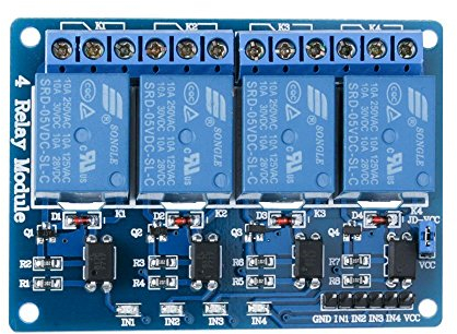 ELEGOO 4 Kanal DC 5V Relaismodul mit Optokoppler für Arduino UNO R3 1280 DSP ARM PIC AVR STM32, Blau