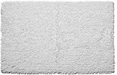 Croydex White Cotton Bathroom Mat with Slip-Resistant Backing,White Bath Mat,1 x 50 x 80 cm