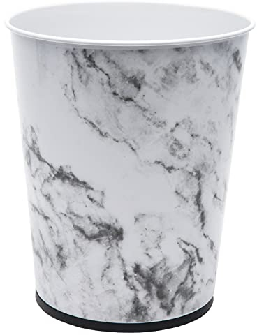 Bath Bliss Trash Can-5-Liter Wastebasket Perfect for Bathroom, Bedroom, Office, Small Space Living 11 Inches Stainless Steel, Size, Marble