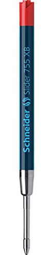 Schneider Lot de 3 RECHARGES Kugelschreiber Slider 755 XB Tinte ViscoGlide rot