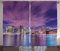 ABAKUHAUS Städtisch Rustikaler Vorhang, New York Sehenswürdigkeiten, Wohnzimmer Universalband Gardinen mit Schlaufen und Haken, 280 x 225 cm, Lila Violett