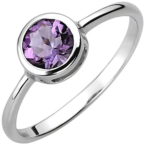 Jobo Damen Ring 925 Sterling Silber 1 Amethyst lila violett Silberring Größe 62