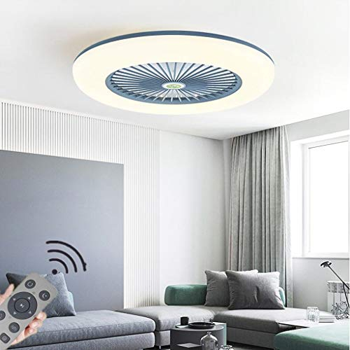 HYKISS LED Fan Deckenleuchte Moderne Nordic Dimmable Deckenventilator Ultradünn Unsichtbar 32W Deckenventilator Mit Beleuchtung Ultra-Leise Schlafzimmer Wohnzimmer Lüfter Fan Deckenlampe(Ø55cm),Grau
