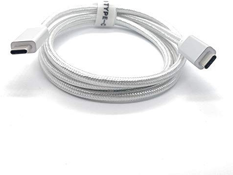 Cuxnoo USB C-C Video Cable 2m, 4K USB Type-C Monitor Cable Support 100W Fast Charge and 10Gbps Data Syncing, Silver White