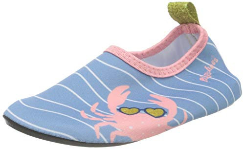 Playshoes Unisex Kinder Barfuß-Schuhe, Blau Pink Krebs, 28/29 EU