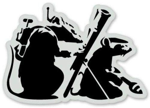 15cm! Klebe-Folie Wetterfest Made-IN-Germany Banksy Ratten L1853 UV&Waschanlagenfest Auto-Aufkleber Sticker Decal