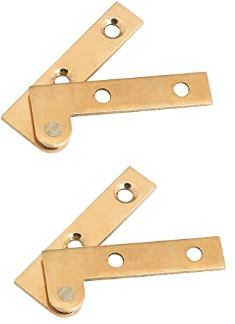1 Paar Scharnier mit sichtbarem Gelenk aus Messing, 50 mm x 10 mm.