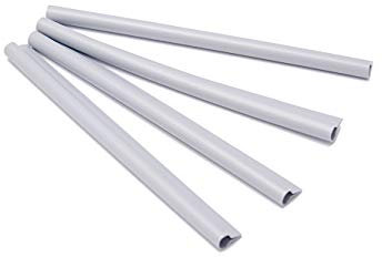 HaGa® Lot de 50 baguettes de finition pour bandes brise-vue en polyéthylène gris argenté - Clips de fixation