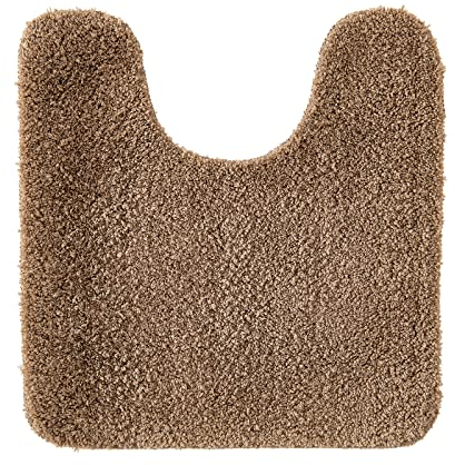 MIULEE Badematte WC Vorleger Badteppich Fußmatte Flur 1 Stück U Förmige Deko Matte Badteppiche Dekoration rutschfest Saugfähig für Wohnzimmer Badezimmer Toilett WC 45x45cm Kaffee