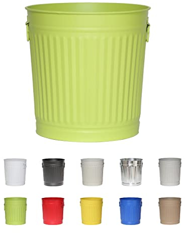 Jinfa Retro Vintage Metalltonne Mülleimer Ascheeimer | Grün | Ø 36 cm | Vol. 35 Liter