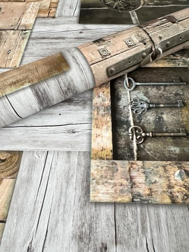 PVC Tischdecke Nostalgie Wachstuch NEU · Breite & Länge wählbar · abwaschbare Tischdecke · Holz Holzdiele grau beige Texas, Größe:110 x 180 cm