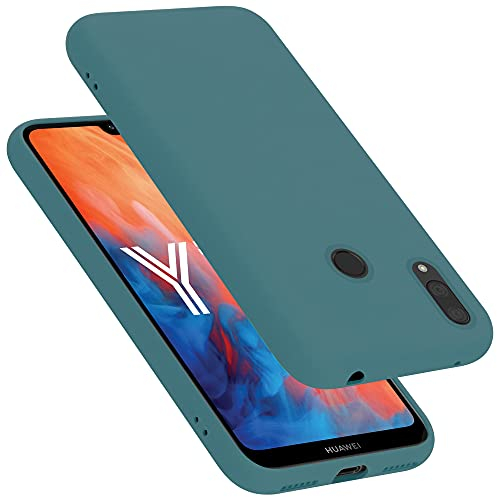 Cadorabo Hülle kompatibel mit Huawei Y7 2019 / Y7 Prime 2019 Hülle Silikon Handyhülle für Y7 2019 / Y7 Prime 2019 Case aus flüssigem Silikon- Kratzfeste dünne TPU Schutzhülle - Liquid GRÜN